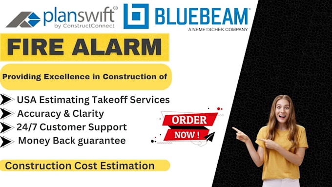 detail fire alarm takeoff and estimate in 24 hours