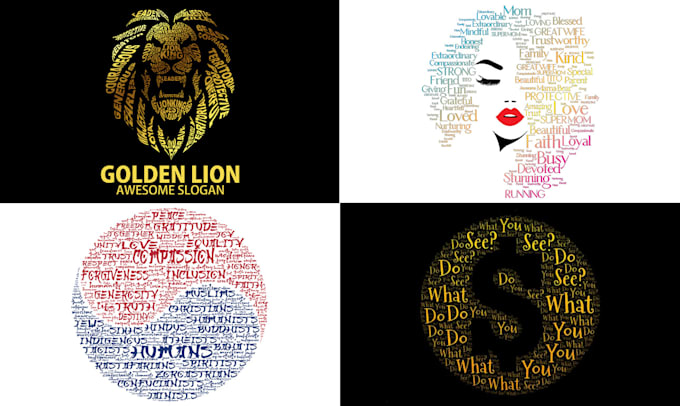 create outstanding word art or word cloud designs in any shape