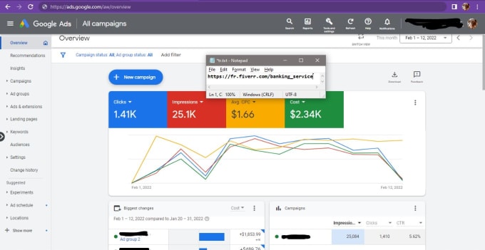 create a google ads account with 10k USD to spend every month