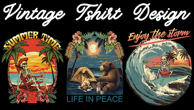 do vintage retro illustration for logo and tshirt design