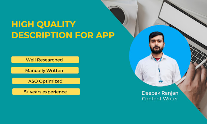 write playstore search optimized description for your app