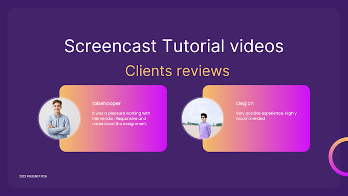screencast video tutorial or a demo for your website or app