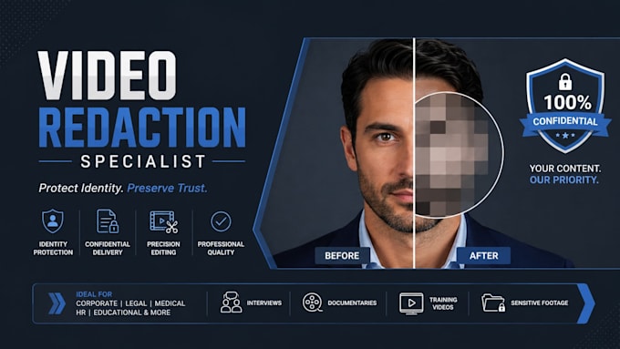 blur or censor faces, brands and screens for video redaction