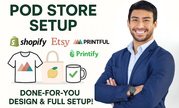 Set up shopify print on demand store etsy pod shop with printful ...