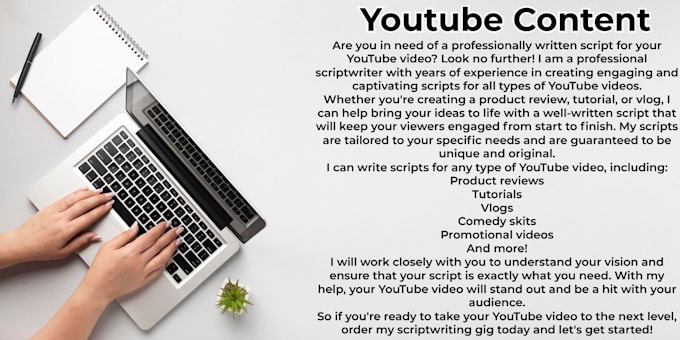 be your youtube content writer