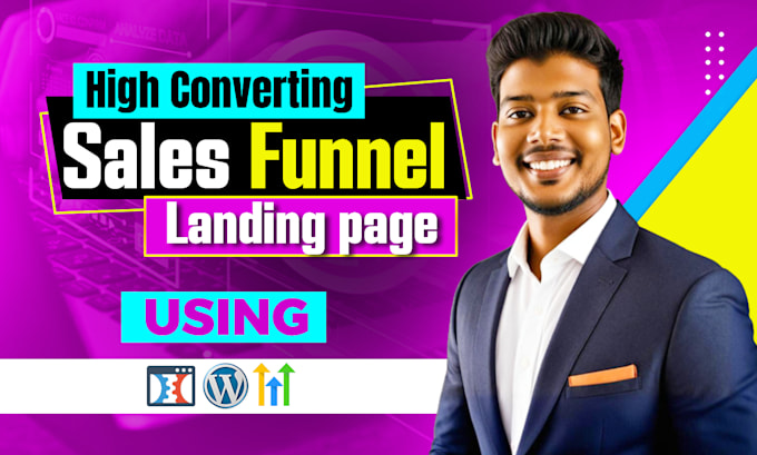 build gohighlevel landing page, wordpress landing page or clickfunnels funnel
