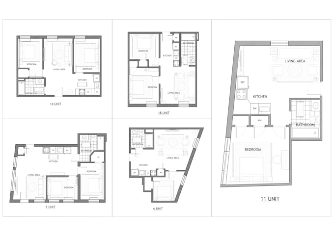 draw autocad interior floor line drawing plans