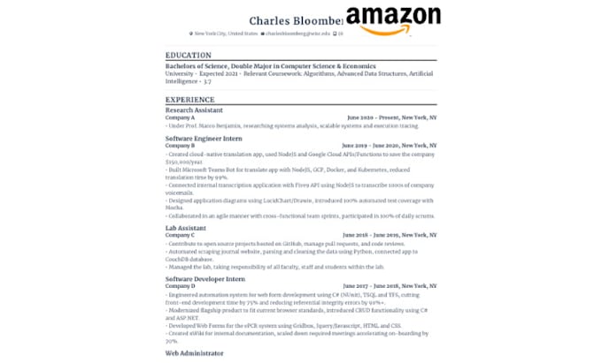 write a high quality resume