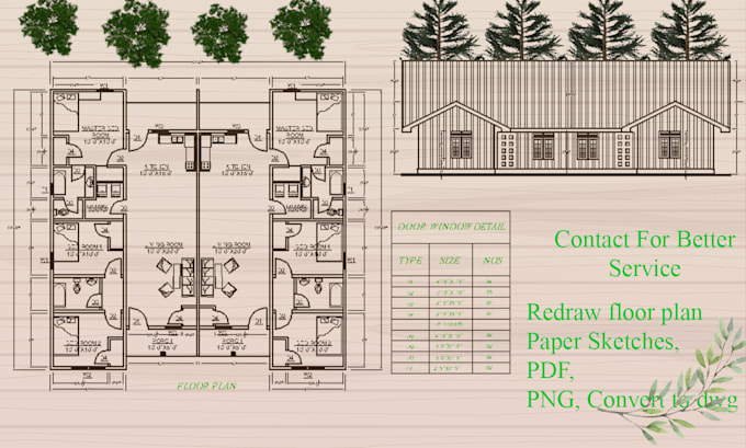 draft architectural 2d floor plans in auto cad
