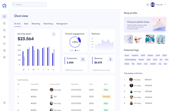 Design dashboard, data visualisation and admin panel ui by Mihaela_28 ...