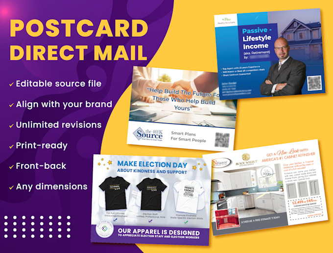 create marketing focused eddm, postcard design for direct mail campaign