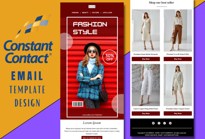 Make constant contact email template for email marketing by Asis530