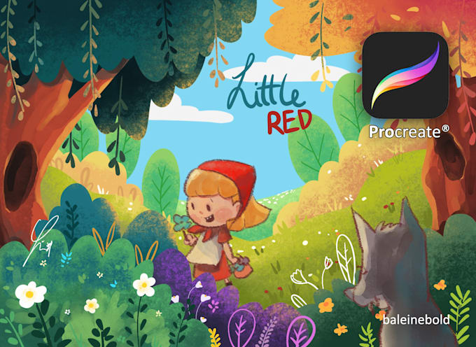 draw 2d illustration with procreate app