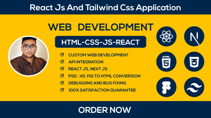 Build react js, next js website with tailwind css by Shaibi22 | Fiverr
