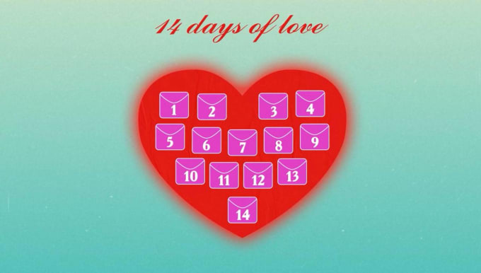 Create a valentines day advent calendar animation video by Vitaliitenk