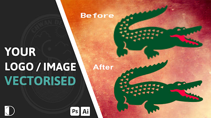 Convert your sketch or logo into a vector image by Chwandesign | Fiverr