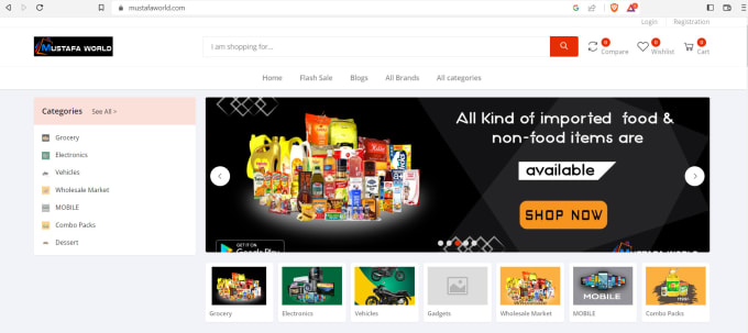 Online shopping store imported items