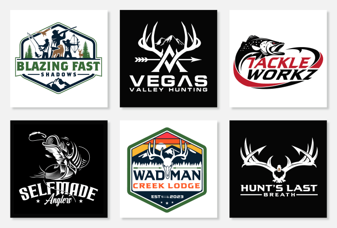 Design modern fishing and hunting logo by Theme_care | Fiverr