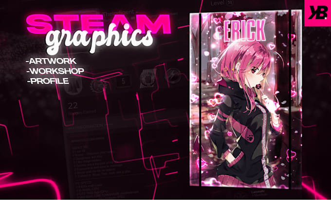 Design animated steam artwork and workshop showcase for your steam Design animated steam artwork and workshop showcase for your steam
