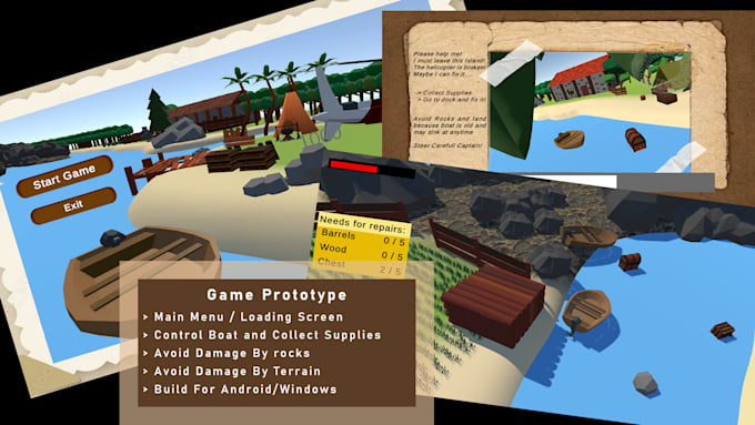 develop a unity prototype game in unity VR included