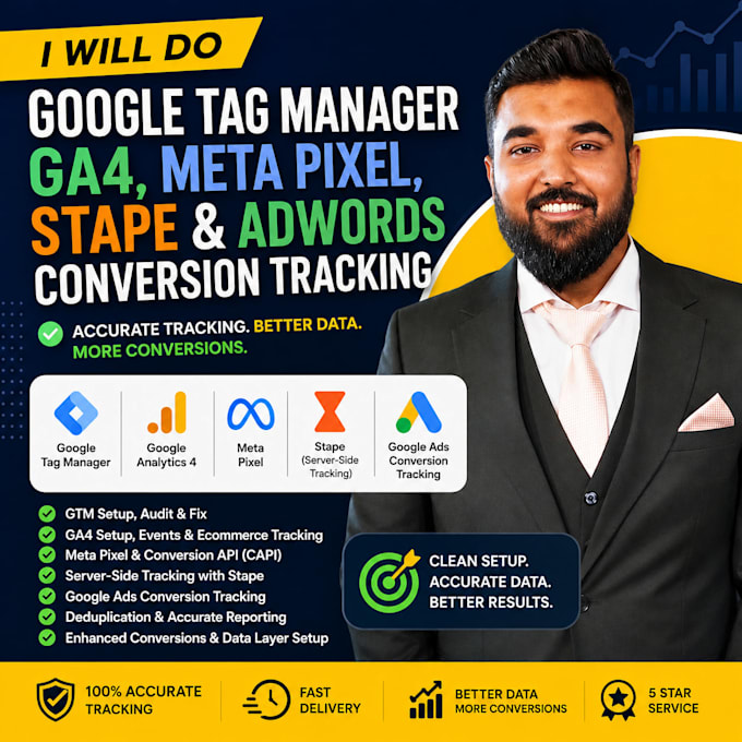 do tag manager, ga4, meta pixel, stape, google ads conversion tracking