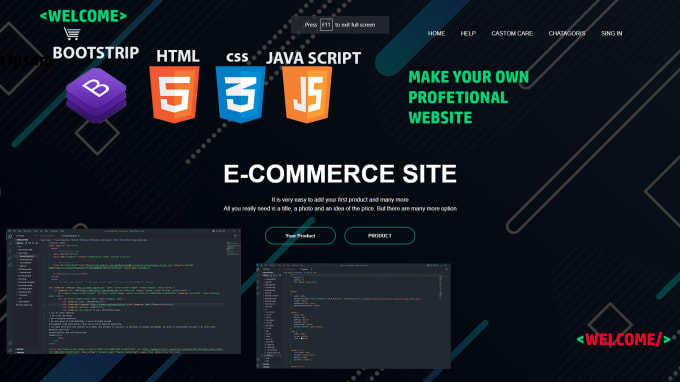 Be your front end web developer through html css bootstrap js by ...