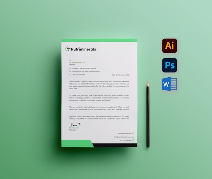design prestige letterhead for your business