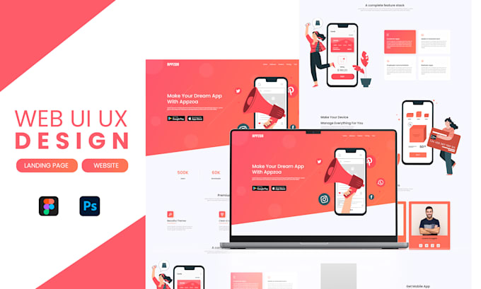 Provide stunning ui ux web design for website or landing page in figma ...