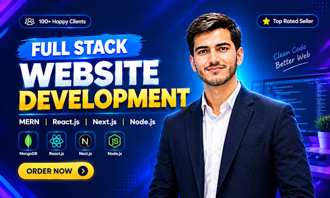 do full stack website development in mern, react js, next js, node js