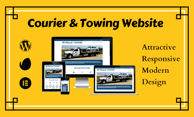 design courier website, logistics, moving, towing website
