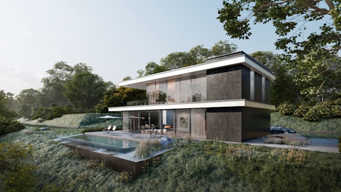 do realistic 3d architectural rendering, image visualization