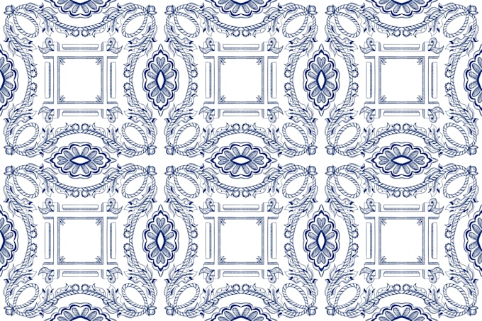 draw ornamental, tapestry and floral seamless pattern design