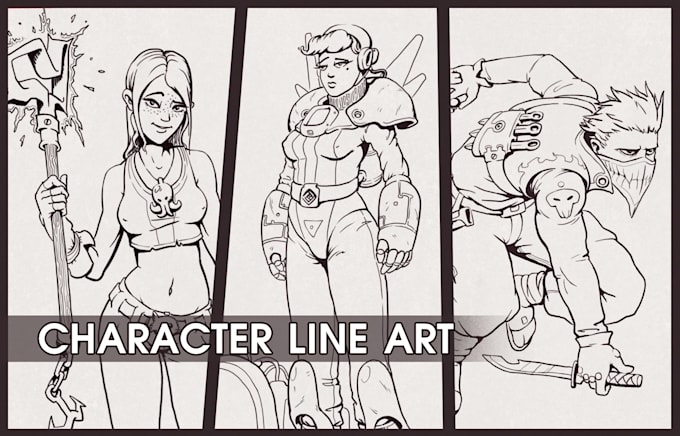 draw line art character concept design