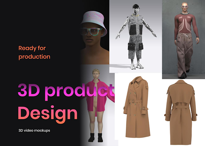 make a 3d product design mockup for your collection