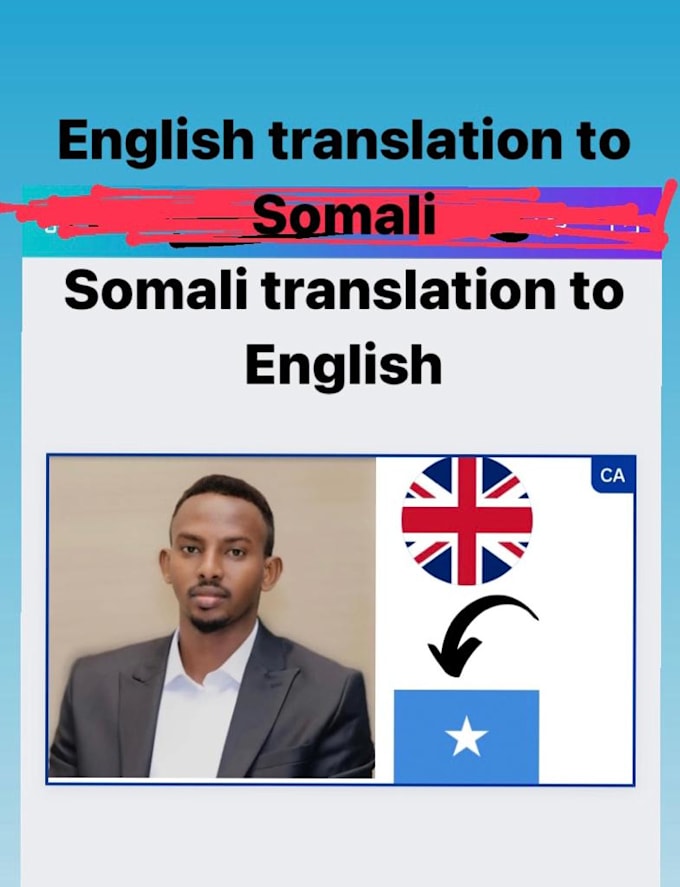 Translate english to somali and somali to english munally by