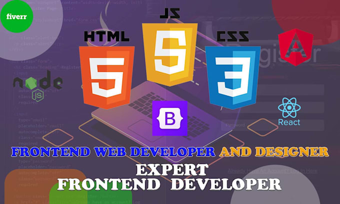 Be your front end developer and designer using html css js stunning ...