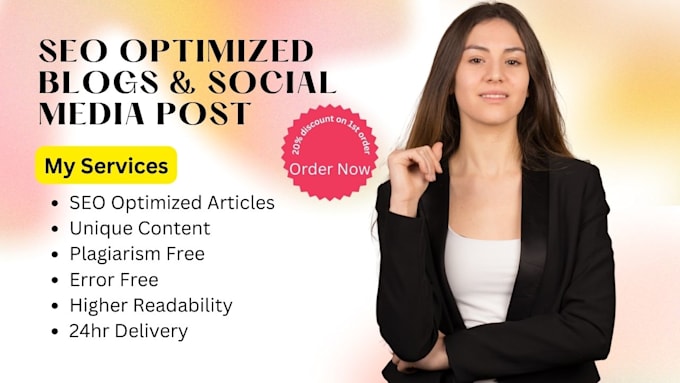 Do seo optimized blog posts and articles on any topic by Asmar009 | Fiverr