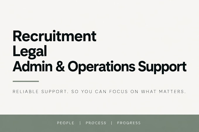 be your reliable admin, recruitment and operations partner