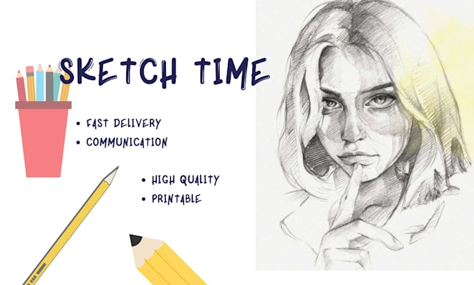 draw realistic hand drawn portrait and sketch