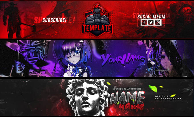 Design a youtube banner, gaming banner, twitch banner by ...