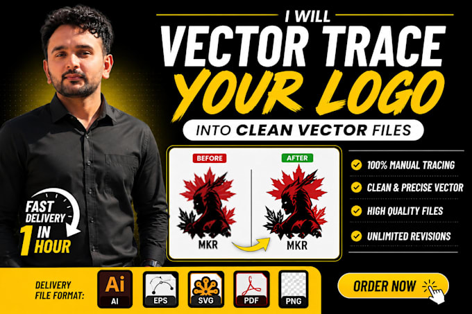 vector trace, redraw and vectorize your logo