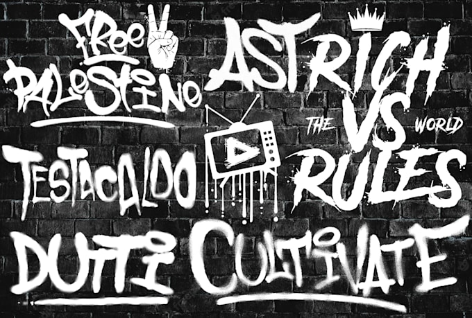 create hand drawn graffiti tag or logo