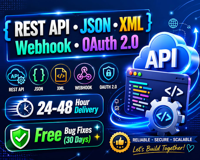 develop and integrate custom rest apis with oauth and webhooks
