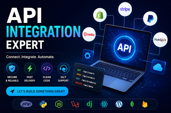 integrate, develop or fix any rest, json, xml API with webhook and oauth