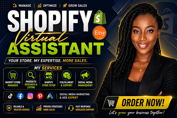 be your shopify esty virtual assistant, ecommerce dropshipping mentor expert