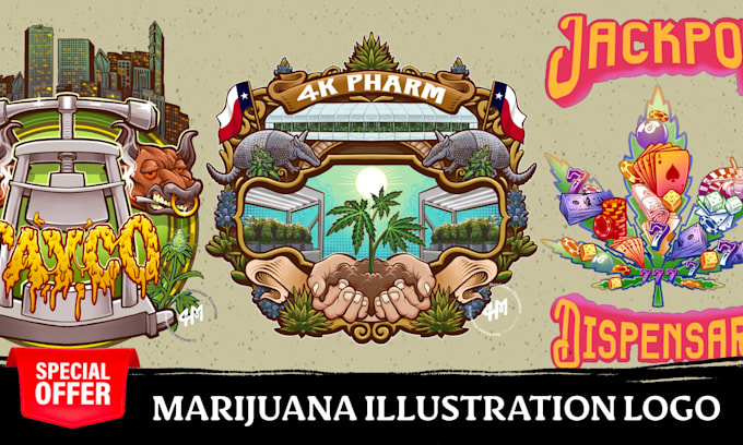 create unique weed cannabis badge logo