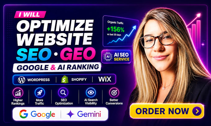 optimize website seo GEO service on wordpress shopify wix for google ai ranking