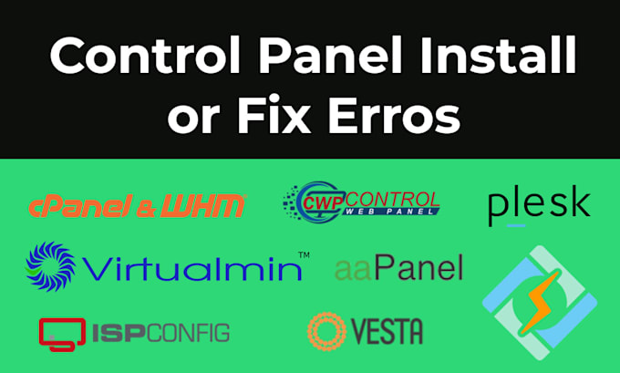 install cpanel, plesk, directadmin, virtualmin, centoswebpanel or cyberpanel