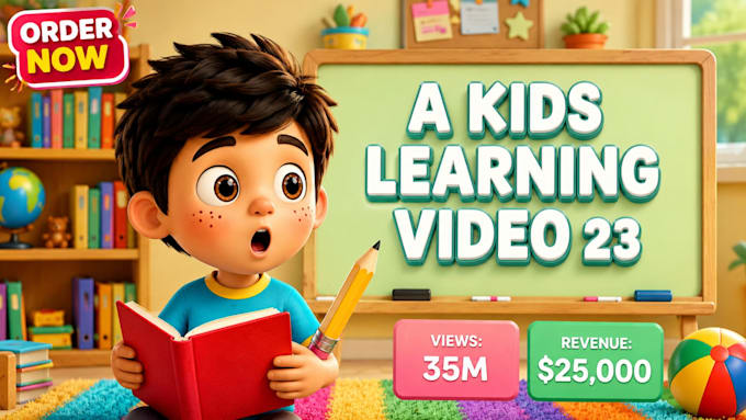 create kids education videos for youtube, fb, tiktok, inst