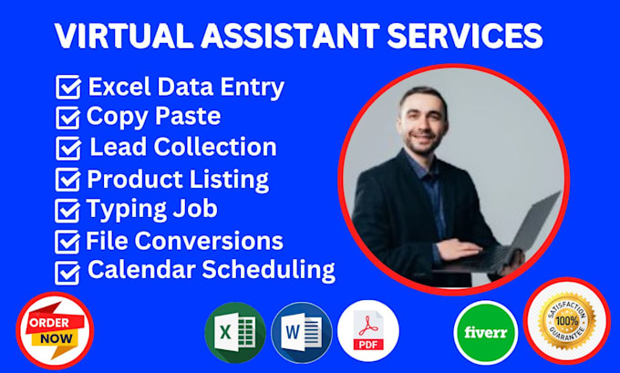 Do copy paste typing data entry any tasks as a professional virtual ...